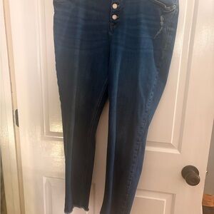 Old Navy Dark Blue High-Rise Button-Fly Skinny Jeans